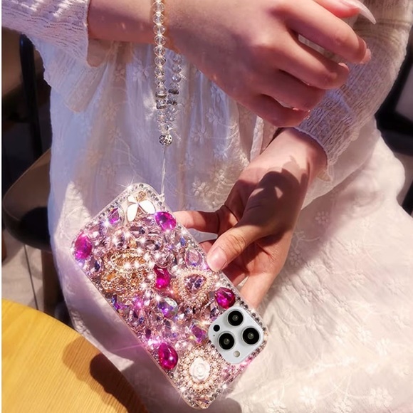 Juicy iPhone 16 Plus Glitter Bling Case, Cute Luxury 3D Sparkle Crown - Picture 7 of 8